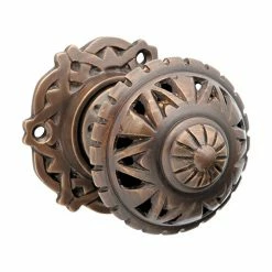 Handles & Hardware TRADCO DOOR KNOB FILIGREE ROUND ROSE PAIR