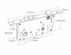 Locking Solutions ZANDA EURO MORTICE LOCK - 85MM PITCH 11 Locking Solutions ZANDA EURO MORTICE LOCK - 85MM PITCH