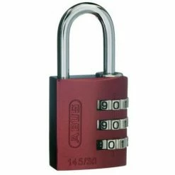 ABUS 3-WHEEL 30MM COMBINATION ALUMINIUM PADLOCK 145/30 VARIOUS COLOURS