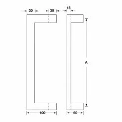 Pull Handles HAFELE PULL HANDLE SET - OFFSET SQUARE