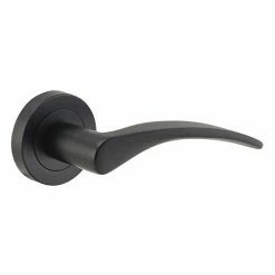 IVER DOOR LEVER OXFORD ROUND ROSE BACKPLATE