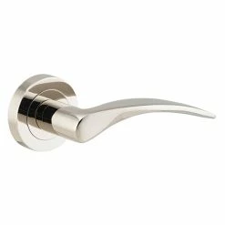 IVER DOOR LEVER OXFORD ROUND ROSE BACKPLATE