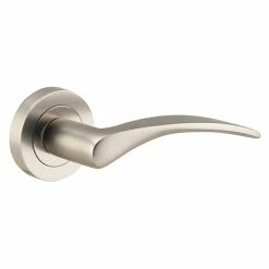 IVER DOOR LEVER OXFORD ROUND ROSE BACKPLATE