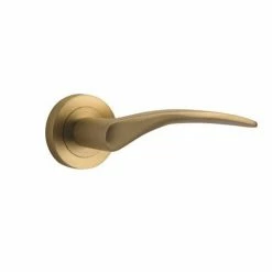 IVER DOOR LEVER OXFORD ROUND ROSE BACKPLATE