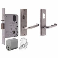 LOCKWOOD DOOR HARDWARE KIT FOR TIMBER DOOR (INC. HINGES, LOCK, HANDLES & CYLINDER) Handles & Hardware