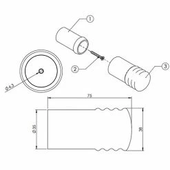 EMRO CUSHIONED DOOR STOP 75MM (BULK BUY) Handles & Hardware