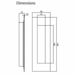 LOCKWOOD FP2 FLUSH PULL 150MM X 50MM