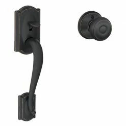 Handles & Hardware SCHLAGE CAMELOT FRONT ENTRY HANDLE AND GEORGIAN KNOB