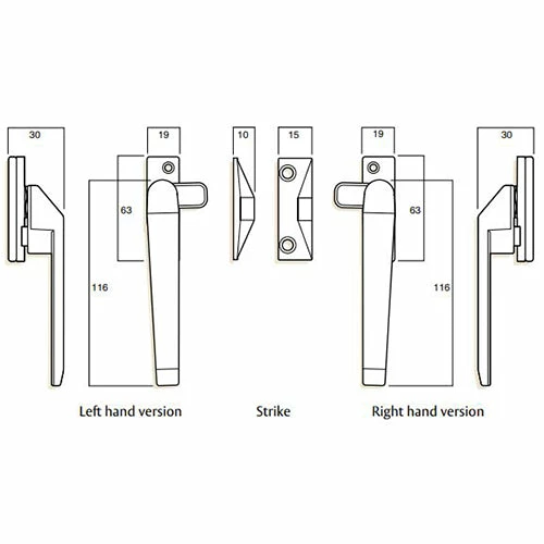 WHITCO SERIES 25 WINDOW NON-LOCKABLE FASTENER 4 WHITCO SERIES 25 WINDOW NON-LOCKABLE FASTENER