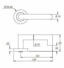 MADINOZ URBAN ROUND ROSE LEVERSET MDZ L81T