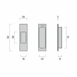 Nidus MARDECO 'M' SERIES END PULL 8001/92 Flush Pulls