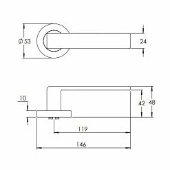Handles & Hardware MADINOZ VISION ROUND ROSE LEVERSET MDZ888-10