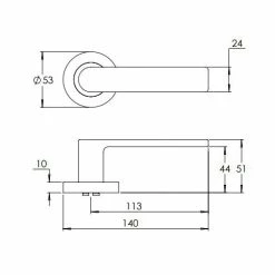 MADINOZ VISION ROUND ROSE LEVERSET MDZ888-14 Handles & Hardware