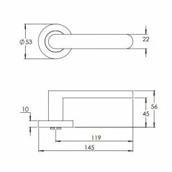 Handles & Hardware MADINOZ VISION ROUND ROSE LEVERSET MDZ888-9
