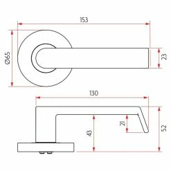 SABRE S06 LEVERSET ON 65MM ROSE (STAINLESS STEEL)